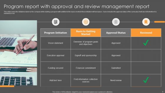 Program Management Report Ppt PowerPoint Presentation Complete Deck With Slides