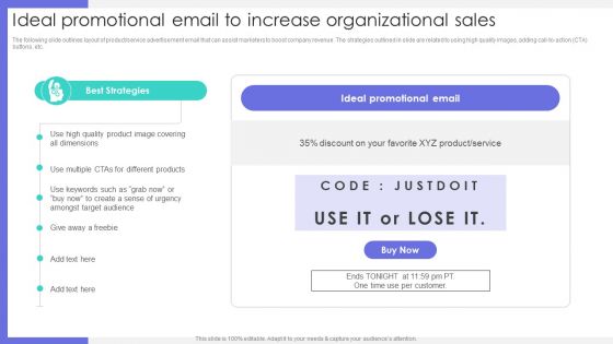Ideal Promotional Email To Increase Organizational Sales Introduction PDF
