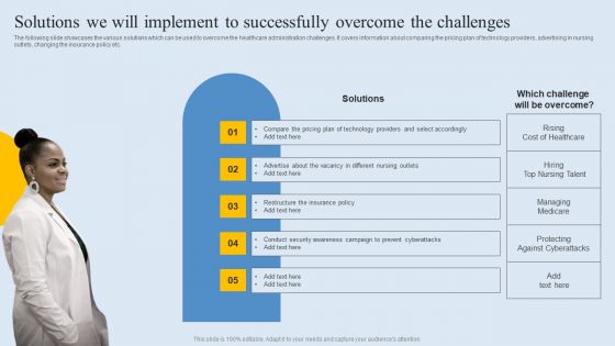 Solutions We Will Implement To Successfully Overcome The Challenges Template PDF Solutions We Will Implement To Successfully Overcome The Challenges Template PDF