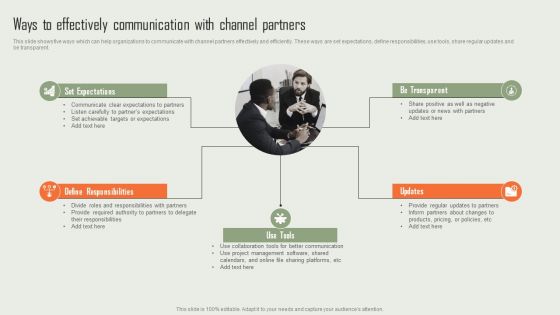 Product Marketing And Sales Expansion Through Channel Ways To Effectively Communication Channel Icons PDF