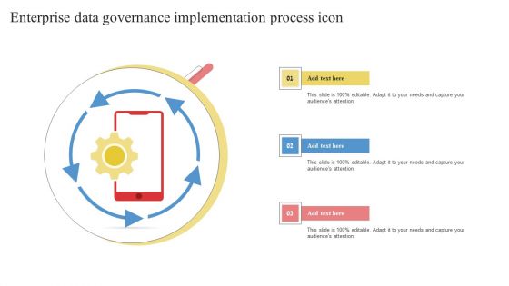 Enterprise Data Governance Implementation Process Icon Template PDF