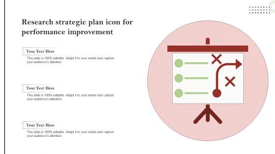 Research Strategic Plan Icon For Performance Improvement Formats PDF Research Strategic Plan Icon For Performance Improvement Formats PDF