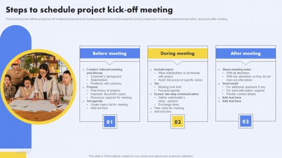 Steps To Schedule Project Kick Off Meeting Formats PDF