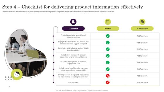 Step 4 Checklist For Delivering Product Information Effectively Elements PDF