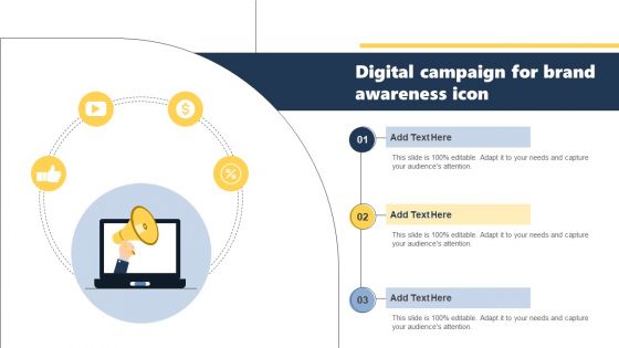 Digital Campaign For Brand Awareness Icon Designs PDF