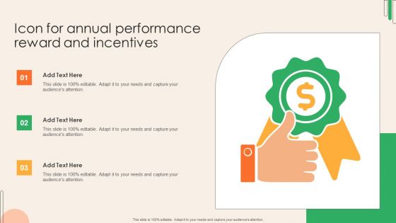 Icon For Annual Performance Reward And Incentives Graphics PDF