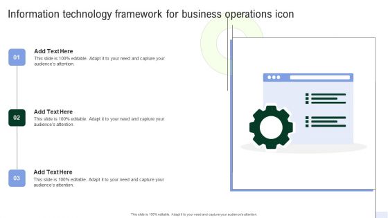 Information Technology Framework For Business Operations Icon Information PDF