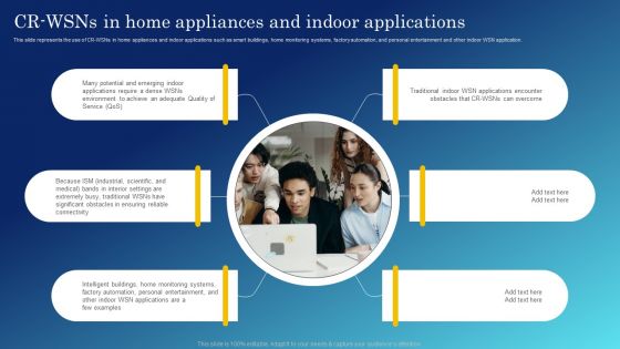 Cognitive Sensing Innovation CR Wsns In Home Appliances And Indoor Applications Icons PDF
