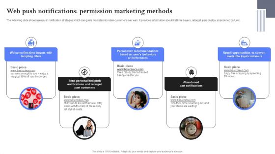 Web Push Notifications Permission Marketing Methods Ppt PowerPoint Presentation File Show PDF