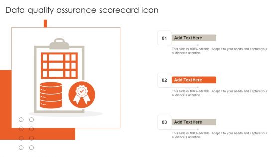 Data Quality Assurance Scorecard Icon Structure PDF