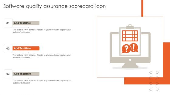 Software Quality Assurance Scorecard Icon Introduction PDF