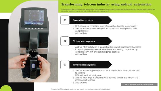 Transforming Telecom Industry Using Android Automation Topics PDF