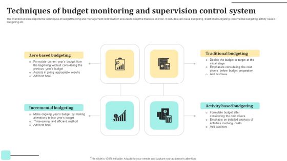 Techniques Of Budget Monitoring And Supervision Control System Slides PDF Techniques Of Budget Monitoring And Supervision Control System Slides PDF