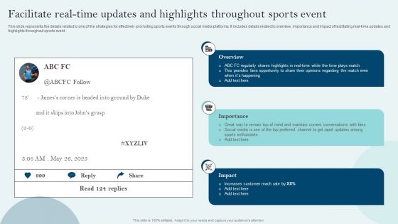Comprehensive Sports Event Marketing Plan Facilitate Real Time Updates And Highlights Throughout Inspiration PDF