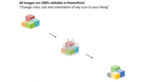 Four Cubes For Fnancial Ratio Analysis Powerpoint Template
