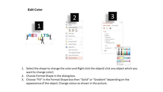 3D Team With Result Word Powerpoint Templates