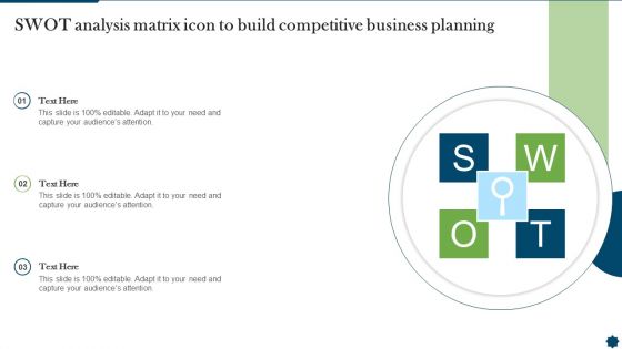 SWOT Analysis Matrix Icon To Build Competitive Business Planning Clipart PDF