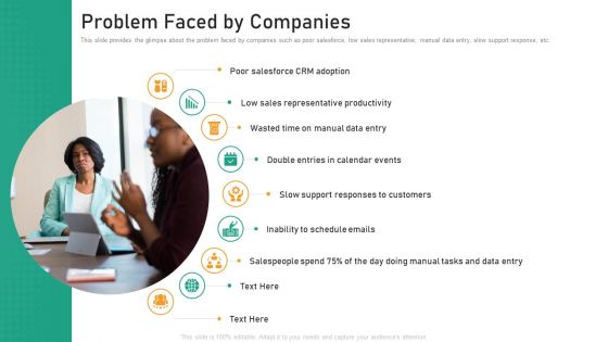 Saas Customer Relationship Management Fundraising Problem Faced By Companies Elements PDF
