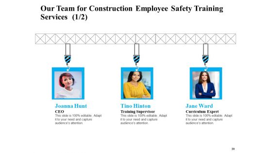Safety And Health Training Plan For Construction Employees Ppt PowerPoint Presentation Complete Deck With Slides