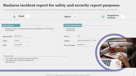 Safety And Security Report Ppt PowerPoint Presentation Complete With Slides
