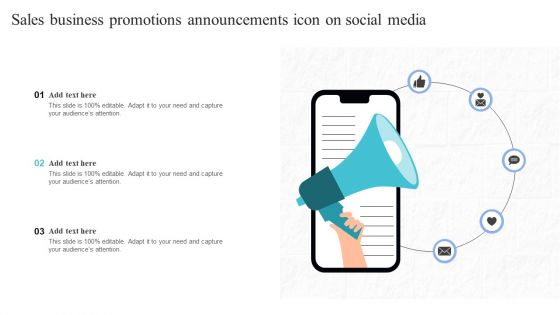 Sales Business Promotions Announcements Icon On Social Media Guidelines PDF