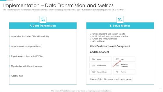 Sales CRM Cloud Solutions Deployment Implementation Data Transmission And Metrics Brochure PDF Sales CRM Cloud Solutions Deployment Implementation Data Transmission And Metrics Brochure PDF