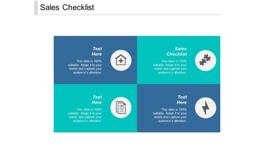Sales Checklist Ppt PowerPoint Presentation Ideas Skills Cpb