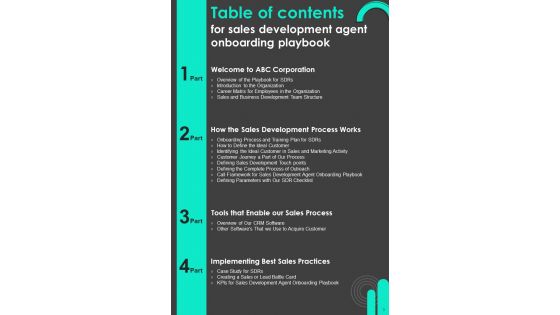 Sales Development Agent Onboarding Playbook Template