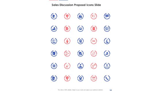 Sales Discussion Proposal Icons Slide One Pager Sample Example Document
