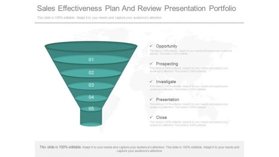 Sales Effectiveness Plan And Review Presentation Portfolio