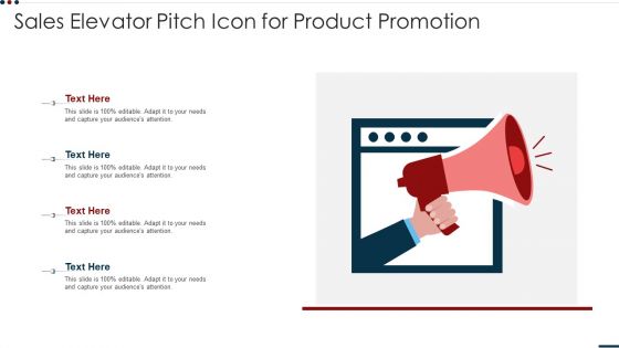 Sales Elevator Pitch Icon For Product Promotion Inspiration PDF Sales Elevator Pitch Icon For Product Promotion Inspiration PDF
