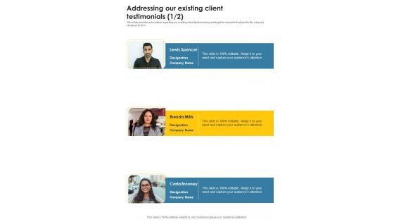 Sales For Commercial Aviation Service Company Addressing Our Existing Client One Pager Sample Example Document