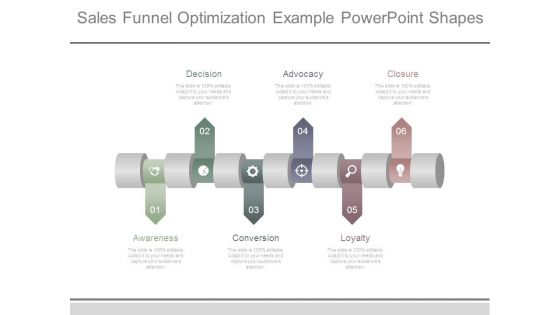 Sales Funnel Optimization Example Powerpoint Shapes