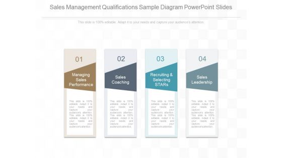 Sales Management Qualifications Sample Diagram Powerpoint Slides