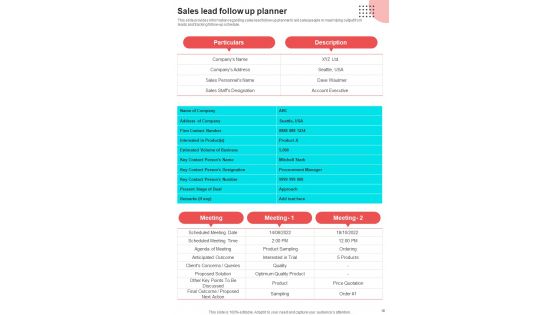 Sales Procedure Playbook Template