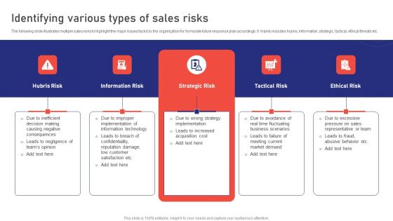 Sales Risk Assessment For Profit Maximization Identifying Various Types Of Sales Risks Inspiration PDF
