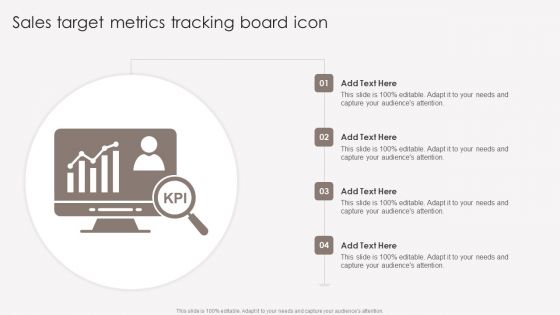 Sales Target Metrics Tracking Board Icon Professional PDF