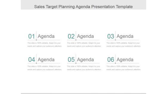 Sales Target Planning Agenda Ppt PowerPoint Presentation Samples