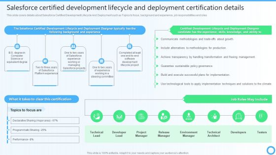 Salesforce Certified Development Lifecycle And Deployment Certification Details IT Certifications To Enhance Portrait PDF