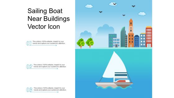 Saling Boat Near Buildings Vector Icon Ppt PowerPoint Presentation File Portfolio PDF