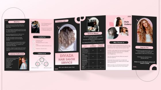Salon Services Brochure Trifold