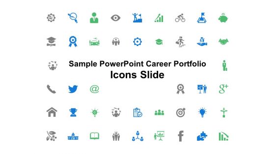 Sample PowerPoint Career Portfolio Icons Slide Ppt PowerPoint Presentation Styles Slides