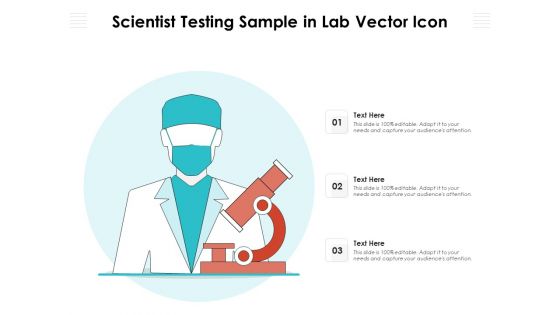 Scientist Testing Sample In Lab Vector Icon Ppt PowerPoint Presentation File Gridlines PDF