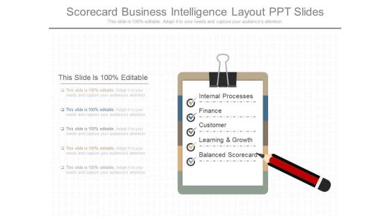 Scorecard Business Intelligence Layout Ppt Slides