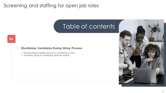 Screening And Staffing For Open Job Roles Ppt PowerPoint Presentation Complete Deck With Slides