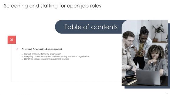 Screening And Staffing For Open Job Roles Ppt PowerPoint Presentation Complete Deck With Slides