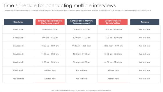 Screening And Staffing Time Schedule For Conducting Multiple Interviews Guidelines PDF