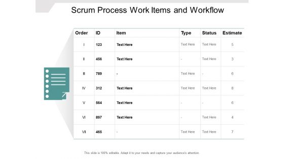 Scrum Process Work Items And Workflow Ppt PowerPoint Presentation Portfolio Themes