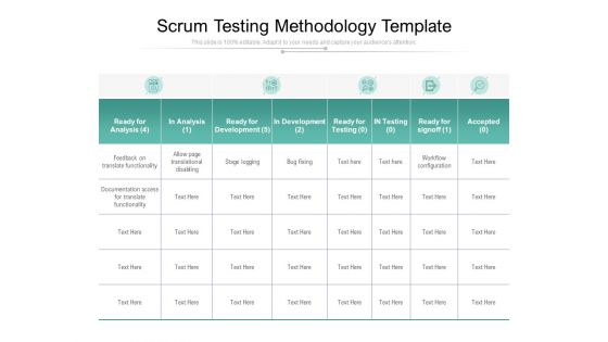 Scrum Testing Methodology Template Ppt PowerPoint Presentation Summary Elements