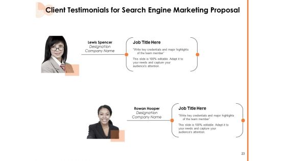 Search Engine Marketing Proposal Ppt PowerPoint Presentation Complete Deck With Slides